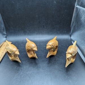 Handcrafted Wooden Dolphin Napkin Rings